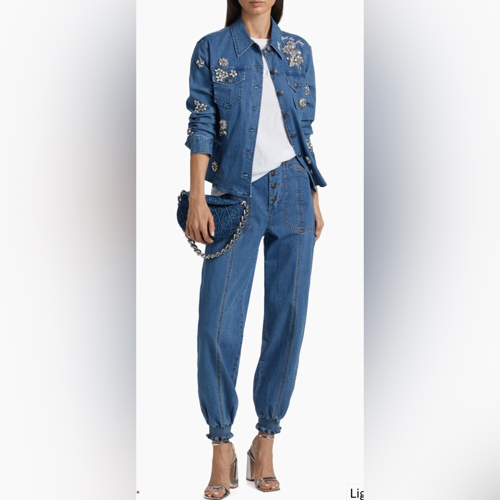 Cinq a Sept Crystal Ditsy Floral Scrunched Canyon Jacket - Picture 5 of 8